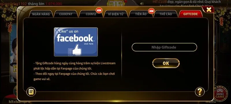 Cách sử dụng code Hitclub